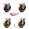 Service Caster 5 Inch High Temp Phenolic Swivel Bolt Hole Caster Set with 2 Total Lock Brake SCC-BHTTL20S514-PHSHT-2-S-2 - alternate 2